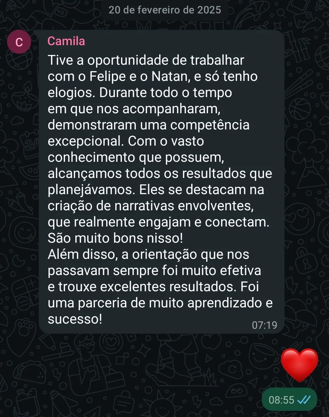 Depoimento Camila